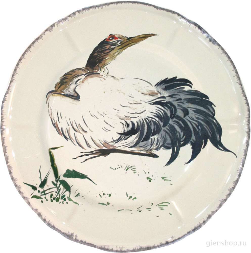 1 тарелка для ланча grue cendree gds oiseaux